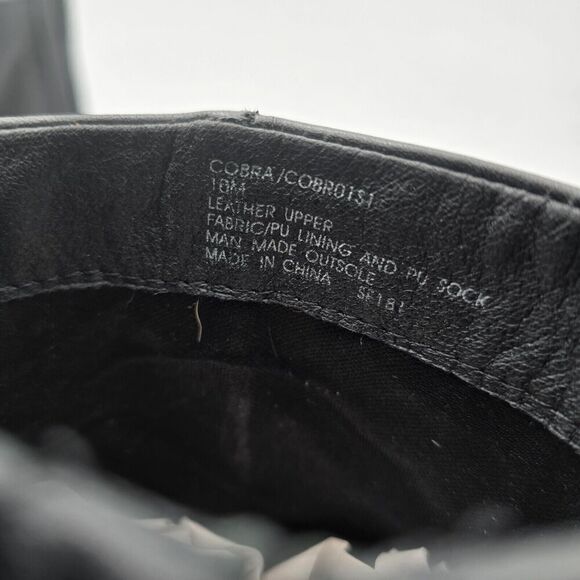 Steve Madden Boots 10 Black Cobra Platform Combat Zip Chelsea Square Heel Chunky - Picture 7 of 9